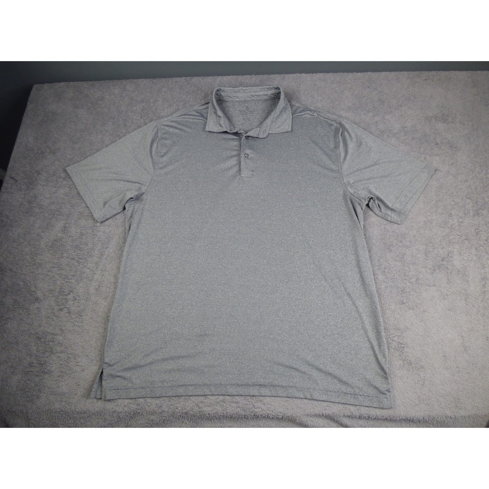 Nat Nast Mens XL Gray Heather Short Sleeve Golf Polo Shirt Performance‎ Stretch